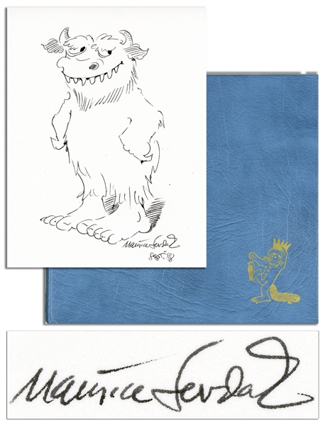 Original ''Wild Things'' Drawing by Maurice Sendak -- Included With a Signed Limited 25th Anniversary Edition of ''Where the Wild Things Are'' -- Near Fine Condition